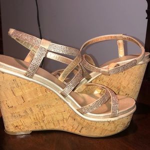 Nine West Gold Wedges